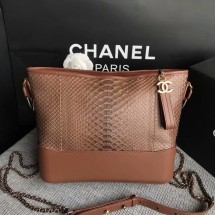 Luxury Chanel Gabrielle Shoulder Bag Original Python Leather A93842 Brown JK5410bE46