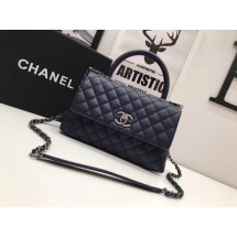 Luxury Replica Chanel Classic Top Handle Bag Royal Original Leather A92991 Silver JK5737vv50