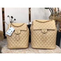 New Chanel Backpack Sheepskin Original Leather 83431 Beige JK4019Uf80