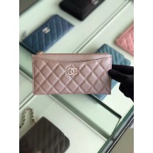 New Chanel Calfskin Leather & Gold-Tone Metal A84107 light pink JK1293Uf80