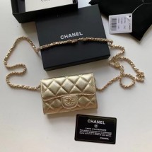 New Chanel Original Grained Calfskin Pocket 81081 gold JK3289Uf80