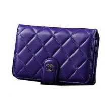 Replica AAA Chanel Matelasse Bi-Fold Wallet Sheepskin Leater A31506 Purple JK1506of41