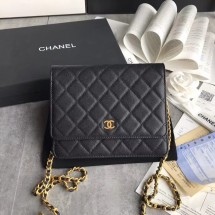 Replica Best Quality BOY CHANEL Clutch with Chain A84433 black JK5023Rf83