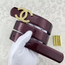 Replica Best Quality Chanel 30mm Patent Leather Belt CH5230 Wine JK677Rf83