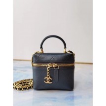 Replica Best Quality Chanel Lambskin Crystal Calfskin & Gold-Tone Metal AS1889 black JK3563Rf83