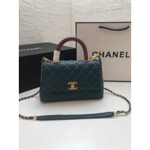 Replica Best Quality Chanel Small Flap Bag with Red Top Handle A92990 blue JK4293Rf83