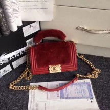 Replica BOY CHANEL Flap Bag with Handle Orylag Calfskin & Gold-Tone Metal A94805 red JK4948hD86