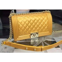 Replica Boy Chanel Flap Shoulder Bag Original Leather A5708 Gold JK316CQ60