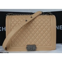 Replica Boy Chanel Flap Shoulder Bag Original Sheepskin Leather A67087 Apricot JK519Ix66