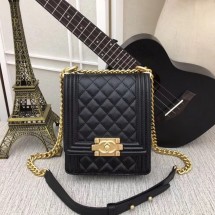 Replica boy chanel handbag Patent Calfskin & Gold-Tone Metal AS0130 black JK4900BJ25