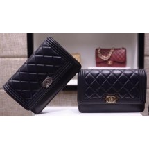 Replica Boy Chanel mini Flap Bags Sheepskin Leather A33815 Black JK395ls37