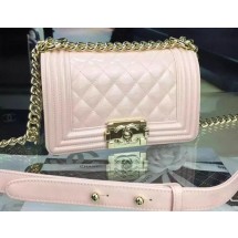 Replica Boy Chanel mini Flap Shoulder Bag Original Leather A5707 Light Pink JK317KG80