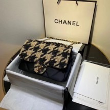 Replica CHANEL 19 Flap Bag AS1154 Black&apricot JK4362VA65