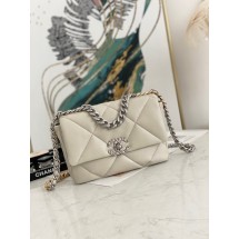 Replica Chanel 19 flap bag AS1160 AS1161 AS1162 Off White Silver Hardware JK2615EO56