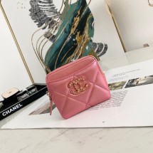 Replica Chanel 19 Zip Card bag 82086 Pearl pink JK1125ls37