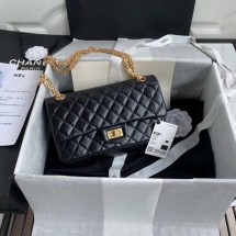 Replica Chanel 2.55 Calfskin Flap Bag A37586 black JK3865Hd81