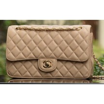 Replica Chanel 2.55 Series Flap Bag Apricot Sheepskin Leather A1112 Gold JK714BJ25