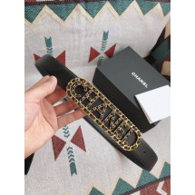 Replica Chanel Calf Leather Belt 56613 black JK617Kg43