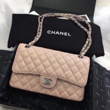 Replica Chanel Calfskin & Silver-Tone Metal A01112 nude JK4632aG44