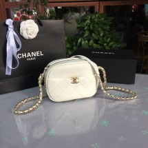 Replica Chanel camera case Lambskin & Gold-Tone Metal AS0137 white JK4815zR45