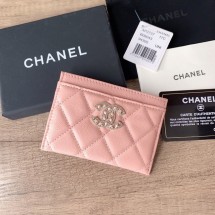 Replica Chanel card holder Calfskin AP2737 pink JK1117Sf59