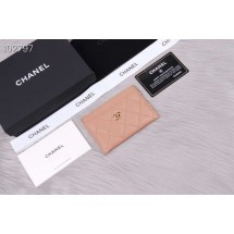 Replica Chanel classic card holder Grained Calfskin & Gold-Tone Metal A31510 apricot JK1349EO56