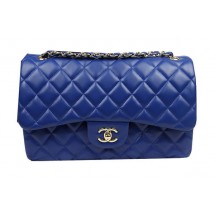 Replica Chanel Classic Flap Bag Blue Original Leather CF1113 Gold JK1047KG80