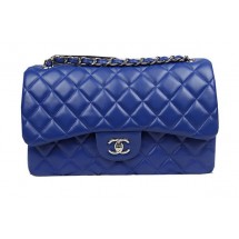 Replica Chanel Classic Flap Bag Blue Original Leather CF1113 Silver JK1046CQ60