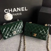 Replica Chanel Classic Flap mini Bag Original Leather A1117 Green JK5545zR45