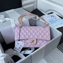 Replica chanel classic handbag Lambskin & gold Metal A01112 pink JK3121ls37