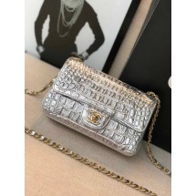 Replica Chanel Classic Handbag Original silver & Gold-Tone Metal A01116 silver JK4598Kg43