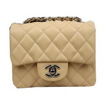 Replica Chanel Classic MINI Flap Bag CF1115 Apricot Cannage Pattern Silver JK896rH96