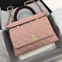 Replica Chanel Classic Top Handle Bag Pink Cannage Pattern A92290 Wine JK5373ec82