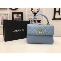 Replica Chanel Classic Top Handle Bag Sheepskin Leather CHA2371 SkyBlue JK5362aG44