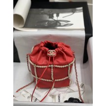 Replica Chanel drawstring bag Lambskin & Gold Metal AS2388 red JK3503Kg43