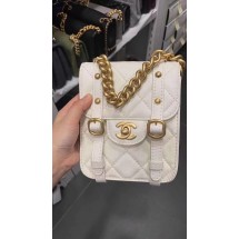 Replica Chanel FLAP BAG Aged Calfskin & Gold-Tone Metal AS2695 white JK3124BB13