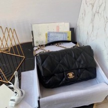 Replica Chanel flap bag Calfskin & Gold-Tone Metal AS2231 black JK3717Fi42