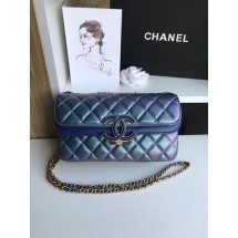 Replica Chanel flap bag Lambskin & Gold-Tone Metal 57275 blue JK4427iu55