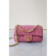 Replica Chanel flap bag Lambskin Resin & Gold-Tone Metal AS2380 Pink JK3537aG44