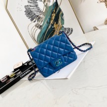 Replica Chanel Flap Lambskin Shoulder Bag 1115 Electro optic blue JK2773Kg43