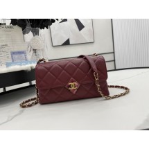 Replica Chanel Flap Lambskin Shoulder Bag AS2557 Burgundy JK2807aG44