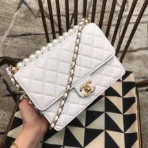 Replica Chanel Flap Shoulder Bag Sheepskin Leather 77399 white JK4768cK54