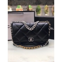 Replica CHANEL Lambskin 19 Flap Bag AS1162 black JK2892rH96