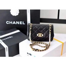 Replica Chanel leather Shoulder Bag A5554 black JK2925ij65