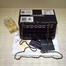 Replica Chanel Minaudiere Metallic Lambskin & Ruthenium-Finish Metal 78987 black JK4997aG44