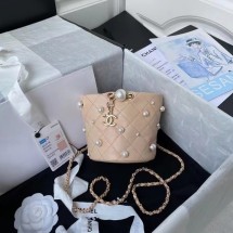 Replica Chanel mini drawstring bag AS2518 Apricot JK3257rH96