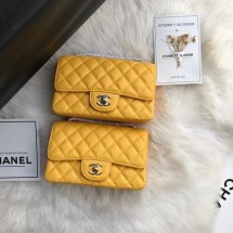 Replica Chanel mini flap bag Grained Calfskin A1116 yellow JK3486ls37