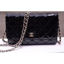 Replica Chanel mini Flap Bag Patent Leather A33814C Black JK412Kg43