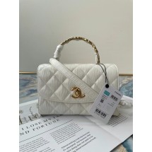 Replica Chanel mini flap bag with top handle AS2477 white JK3345EO56