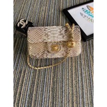 Replica Chanel Original Small Snake skin flap bag AS1116 apricot JK4089AP18